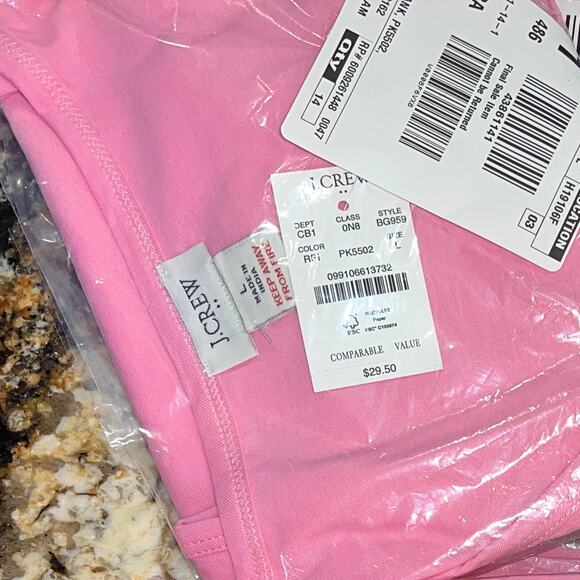 NWT J. Crew Retro Pink Cotton Henley Tank Top - Picture 5 of 8